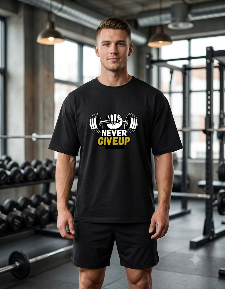 Never Give Up Tee - Unisex Oversized Classic T-Shirt
