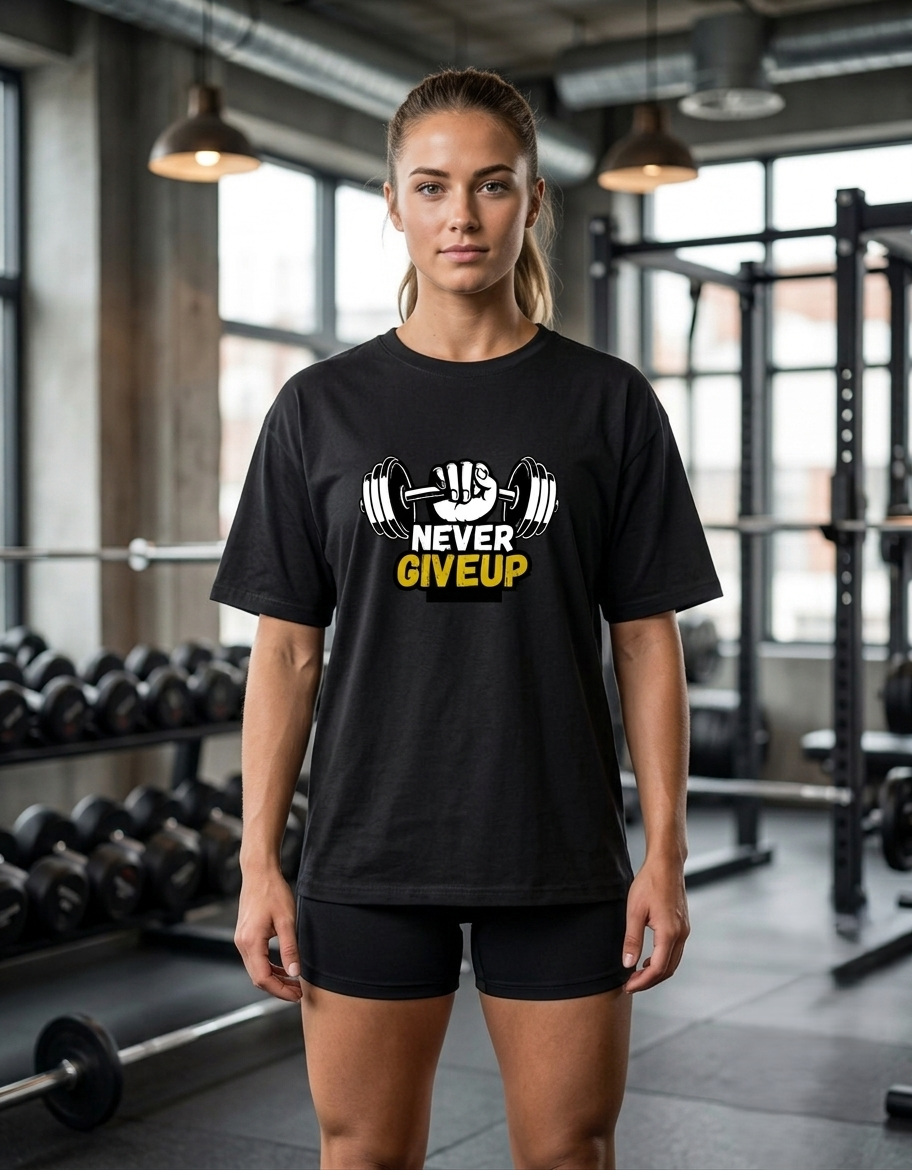 Never Give Up Tee - Unisex Oversized Classic T-Shirt